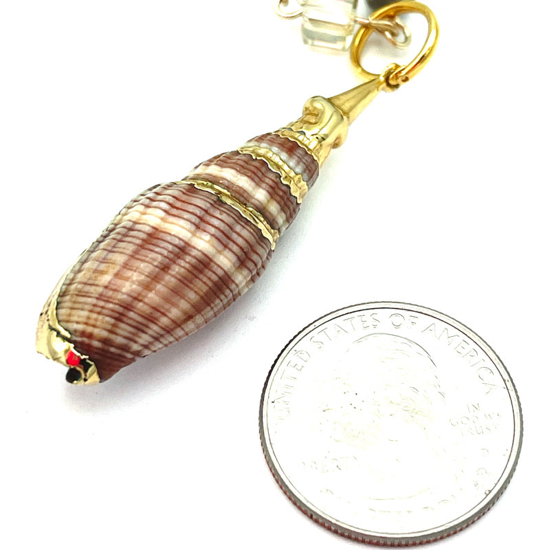 Amazonite Necklace with Vintage Seashell Pendant